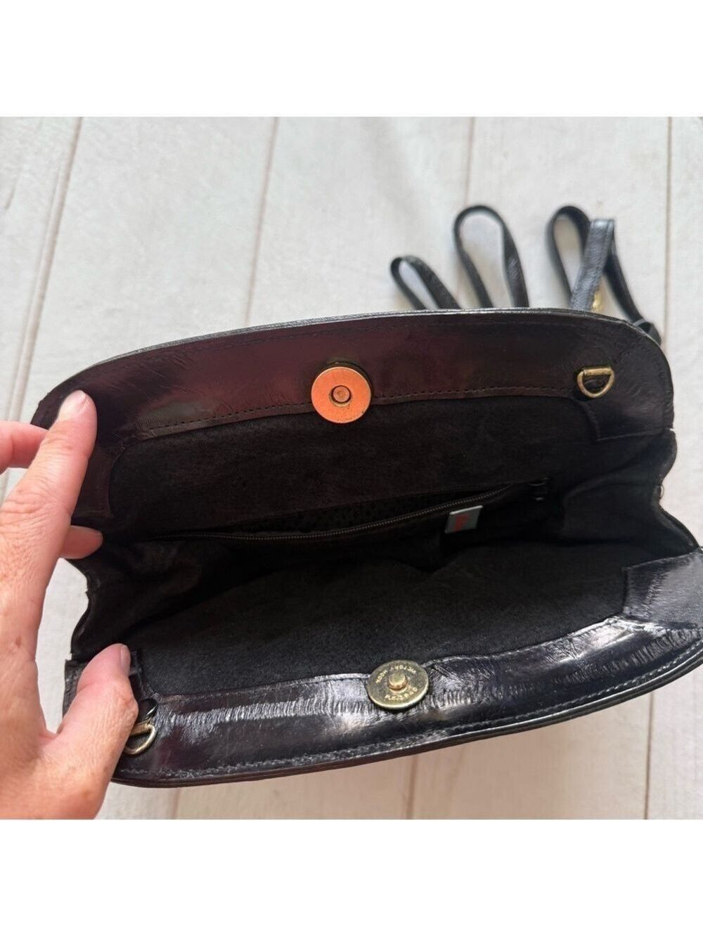 Lee Sands EEL Skin Elegant Black Women's Clutch - Picture 4 of 11